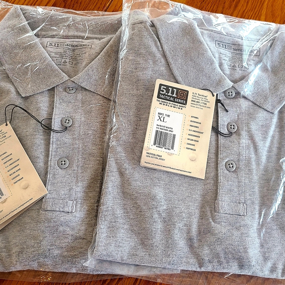 5.11 Tactical Polo Shirt, Heather Gray, NWT